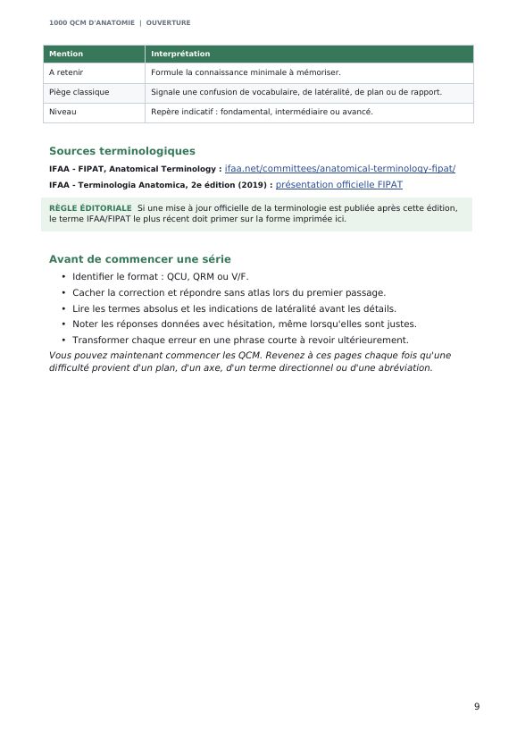 Aperçu 3 — 1000 QCM d'Anatomie